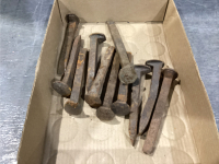 BOX OF RAILROAD SPIKES