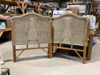 (2) SINGLE WICKER HEADBOARDS