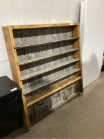 RUSTIC SHELF W/ HORSESHOE HOOKS