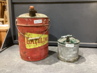 (2) ANTIQUE METAL GAS CANS