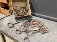 BOX OF VINTAGE CURRY COMBS AND BITS