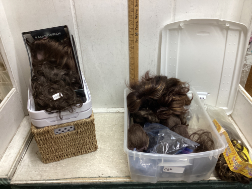 SMALL STORAGE BINS, WIGS + HAIR ACCESSORIES