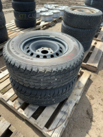 Two winter tires on steel rims