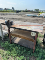 Steel topped work table
