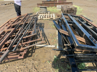 Two stacks of metal panels