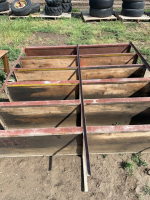 Steel framed : wood shelves