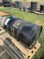 Barrel of synthetic blend universal hydraulic transmission fluid