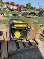 Pallet with generator and safety harness
