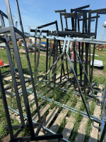 Two pallets clothing, display racks