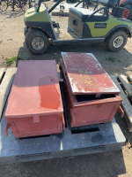 Two steel storage boxes
