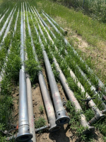 10 lengths of 3 inch wheel move pipe with sprinkler heads