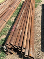 One banded bundle of 12 foot steel pipe