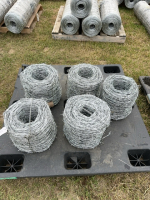 Five rolls of new barbed wire