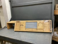 WOOD WALL SHELF & BAMBOO BATHTUB CADDY