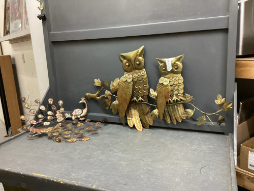 METAL WALL ART - OWLS & PEACOCKS