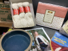 NEW SET OF DOUBLE SHEETS, WOOL, KNITTING COTTON, CERAMIC PLANTER, TABLE RUNNER - 4