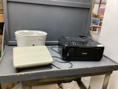 HONEYWELL HUMIDIFIER, CANON PRINTER, DESK FOOT REST