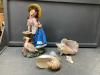 RESIN GIRL FIGURINE AND COLLECTION OF SHELLS
