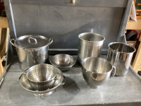 BOX POTS, STRAINER, MIXING BOWLS