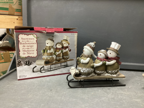 RESIN SNOWMAN DECORATION