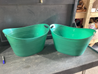 2 POLY BASKETS W/HANDLES