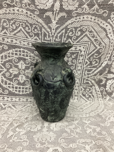 POTTERY VASE W/ RAISED DETAILING