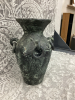 POTTERY VASE W/ RAISED DETAILING - 2