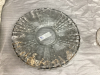 GLASS PLATTER & SMALL BOWL W/ EMBOSSED SILVER DETAIL - 2