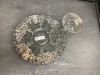 GLASS PLATTER & SMALL BOWL W/ EMBOSSED SILVER DETAIL - 3