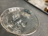 GLASS PLATTER & SMALL BOWL W/ EMBOSSED SILVER DETAIL - 4