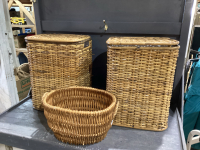 3 WICKER BASKETS