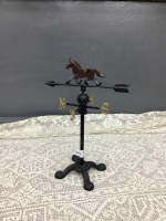 SMALL CAST TABLETOP WEATHERVANE WITH HORSE