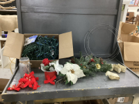 CHRISTMAS MINI LIGHTS & SOME DECOR, SWAG, RIBBON