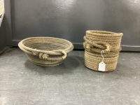 (2) LARIAT WRAPPED BOWLS