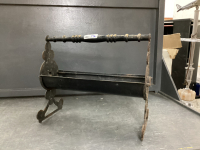 VINTAGE CAST PAPER ROLLER W/ WOOD HANDLE - WOULD MAKE A CUTE PLANTER!