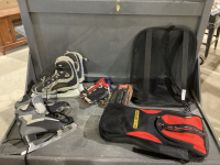 2 BOXES; SKATES, SNORKELING GEAR, BALL GLOVES