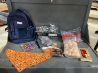 PAW PATROL, IRON MAN ICE CUBE TRAYS, PLASTIC EGGS, COW LIGHTS, BACK PACK, HALLOWEEN BANDANAS, MUSIC BOX