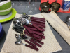BOX OF KITCHEN ITEMS - MUGS, DRINKING GLASSES, WINE GLASSES, DISH MAT, CUTLERY - 2
