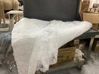 WHITE BEDSPREAD W/ LACE OVERLAY