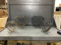METAL HEART BASKETS - BLACK & BRONZE FINISHES