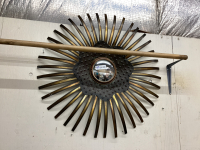 METAL WALL DECOR W/ SMALL CENTRE MIRROR