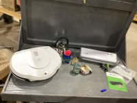 2 BOXES FOOD SAVER, CANDLE, PERFUME + KETTLE & GEORGE FOREMAN GRILL