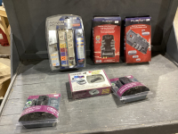 BOX SURGE PROTECTORS, CAR ADAPTORS, CASSETTE REWINDER, POWER CENTER