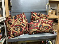 MILLANO COLLECTION PILLOWS - BURGUNDY/GREEN/ORANGE/TAN COLORS
