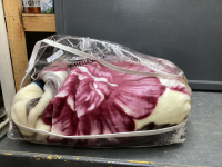 MINK BLANKET. - FLORAL DESIGN