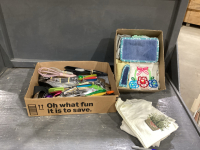 BOX ASSORTED UTENSILS & CUTLERY + BOX DISH TOWELS