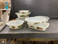 VINTAGE CASSEROLE DISHES - ONE EXTRA LID