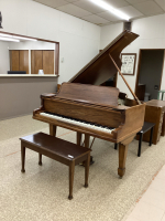 JAMES & HOLMSTROM NEW YORK BABY GRAND PIANO W/ NON-MATCHING STORAGE BENCH