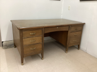 LARGE VINTAGE DESK W/ KEYS