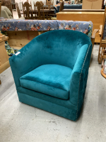 TEAL SWIVEL OCCASIONAL CHAIR - VELVET